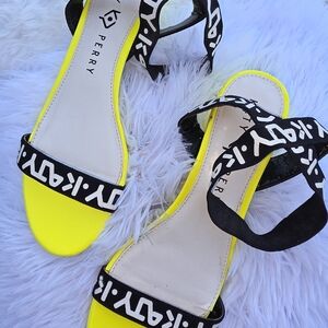 Katy Perry Women's Black and Yellow Sandals